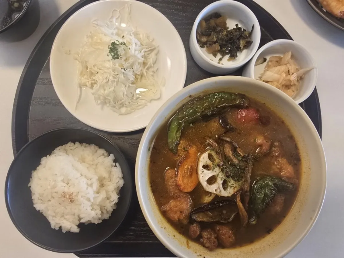 Soup curry set served with rice