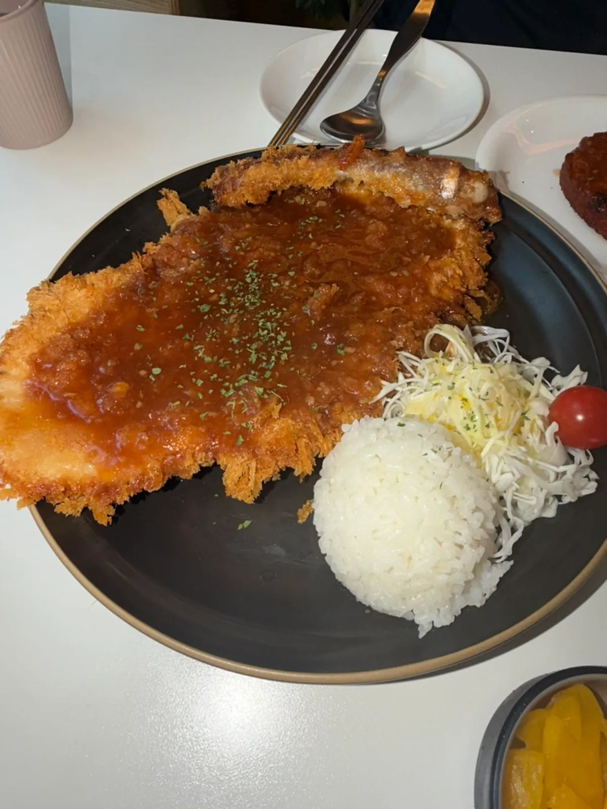 Full spread of the Choi bone-in tonkatsu