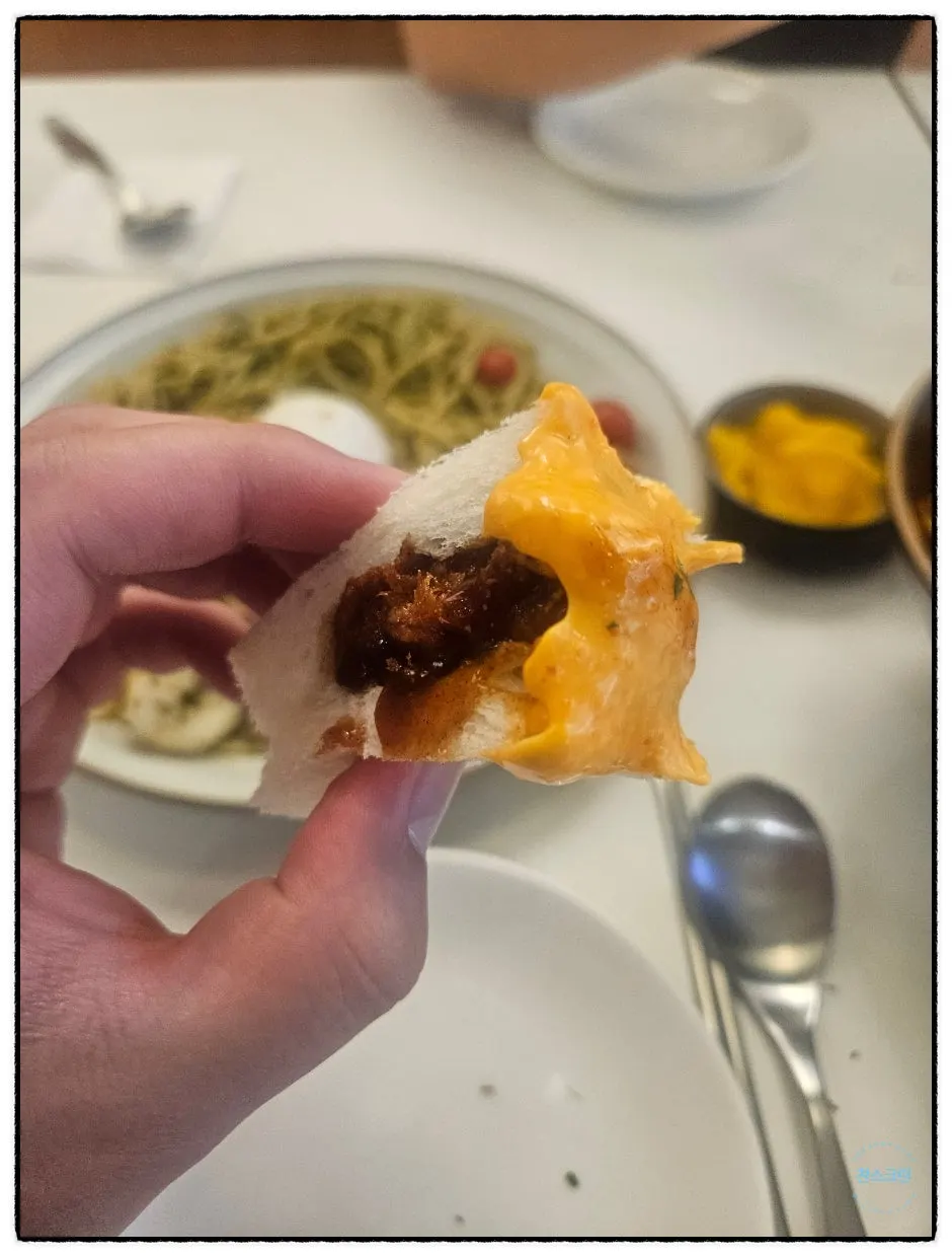 Vertical shot of Choi Dining's katsu sando
