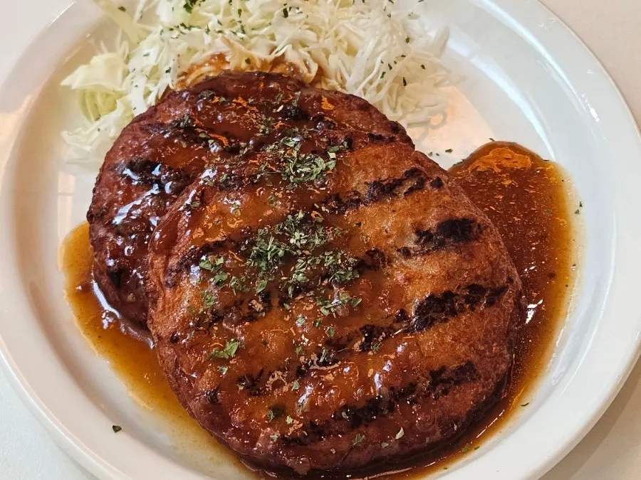 Hamburg steak 2pcs ordered as a side