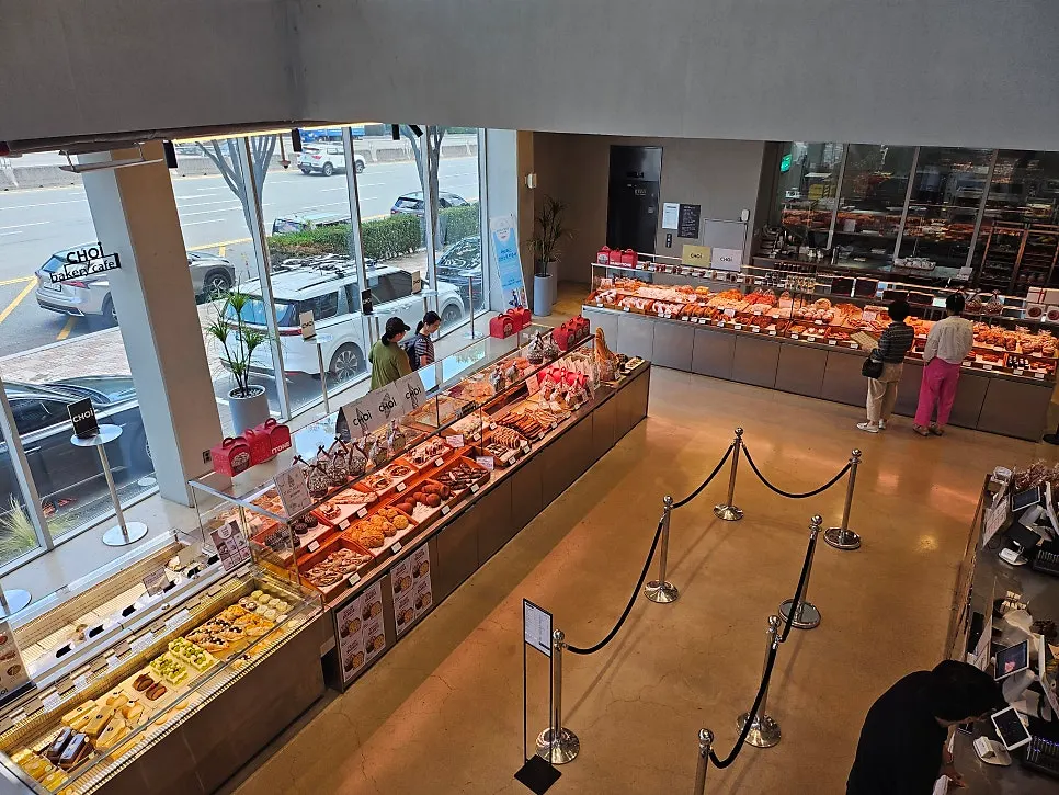 Various types of bread displayed on the 1st floor