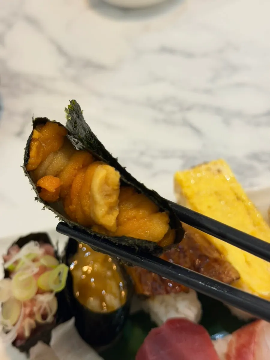 Sushi that appears to be chewy yellowtail