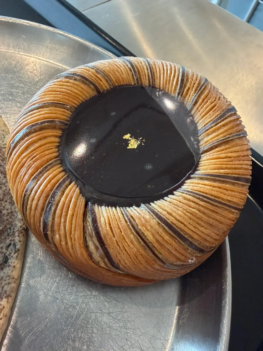 Choi's Chocolate Shot topped with gold flakes