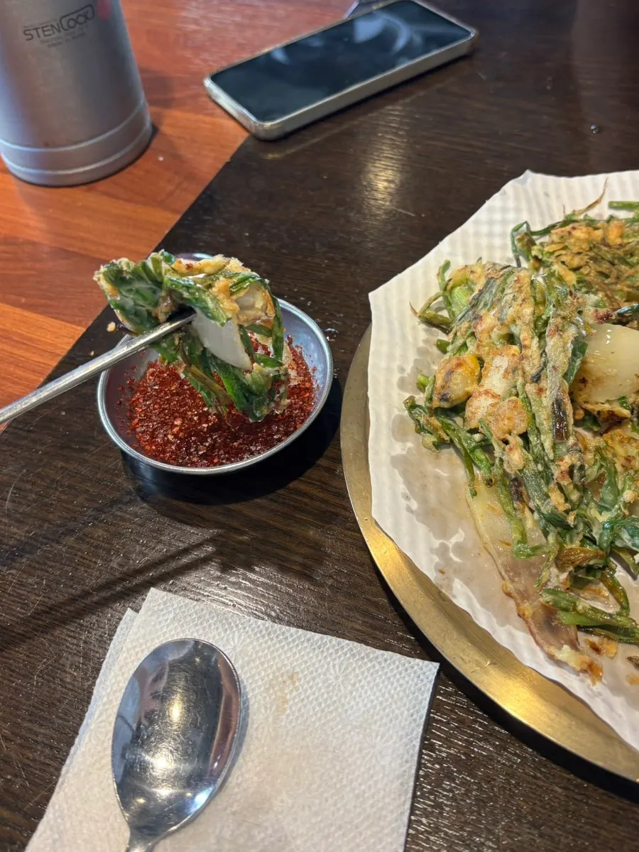 A plate of taster seafood pajeon