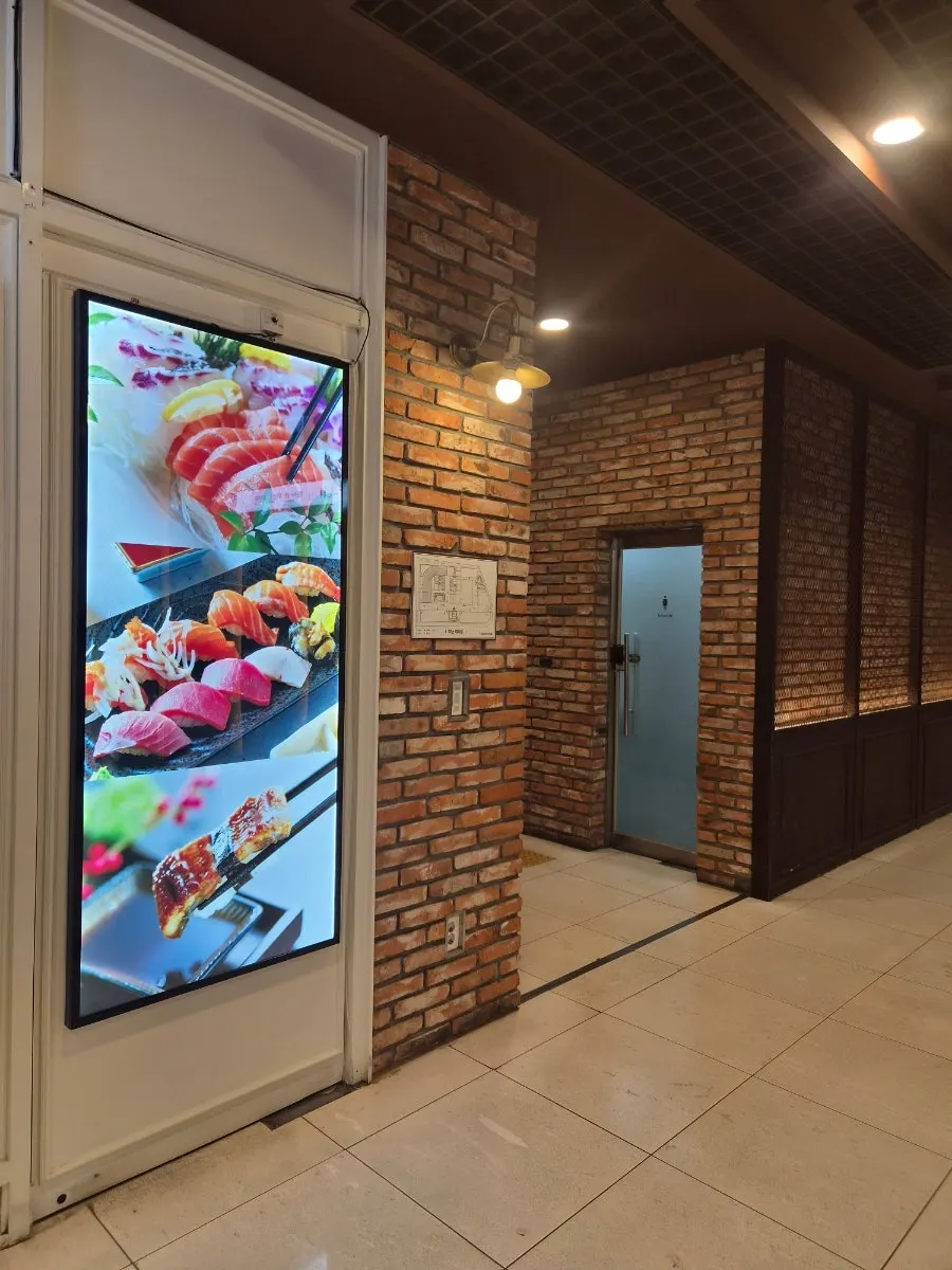 Spacious, comfortable table seating inside the restaurant