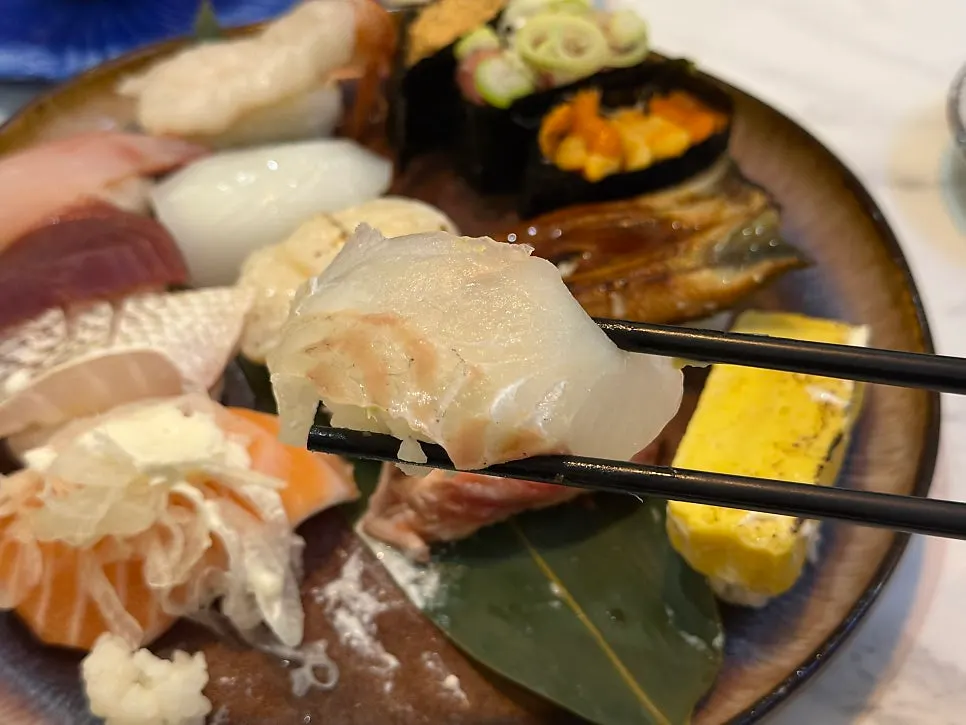 Thick flounder sushi