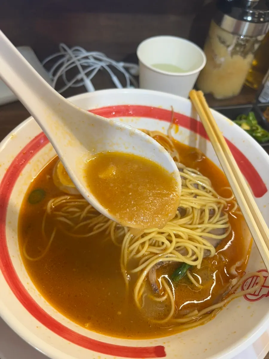 A bowl of spicy ramen enjoyed with extra heat