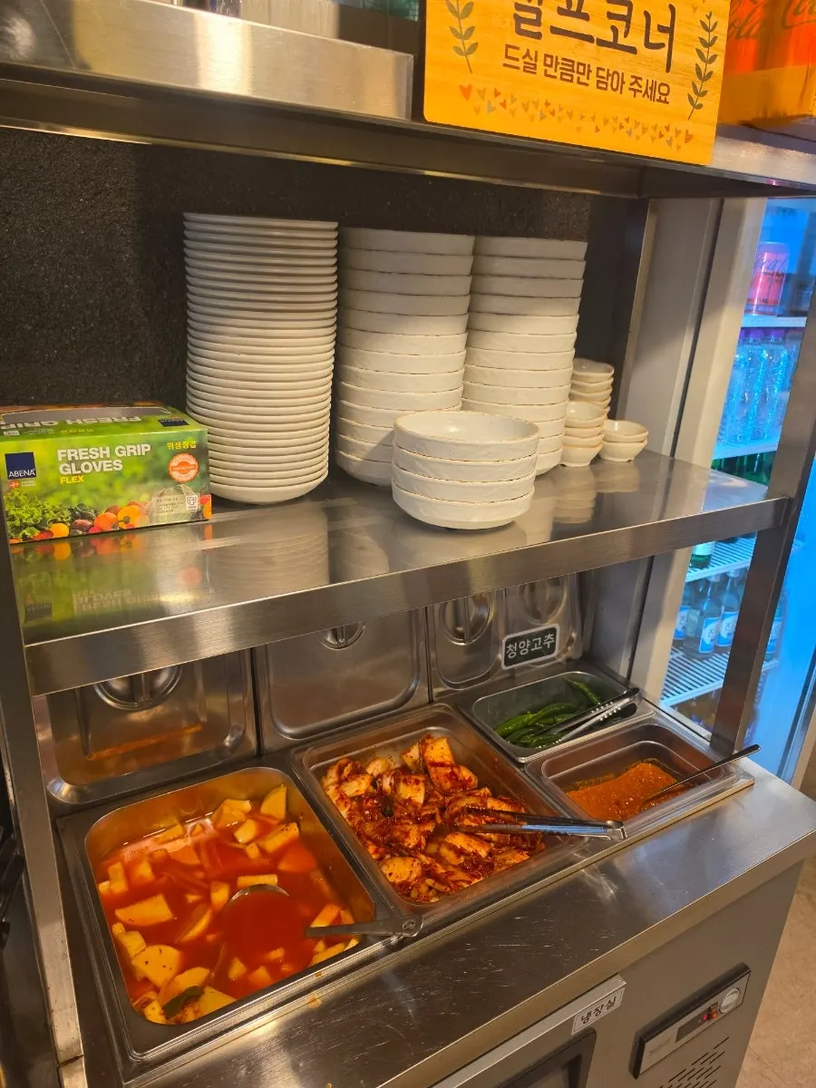 Menu showing small, medium, large sizes