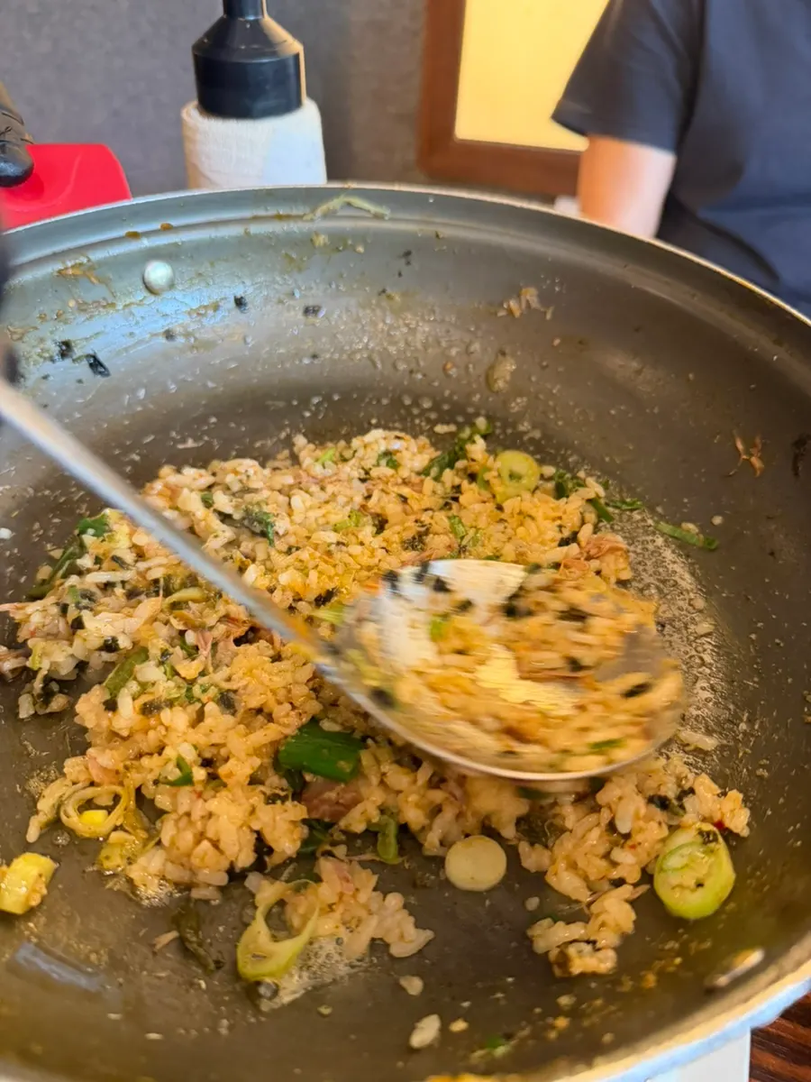 Fried rice scraped down to the crispy bits