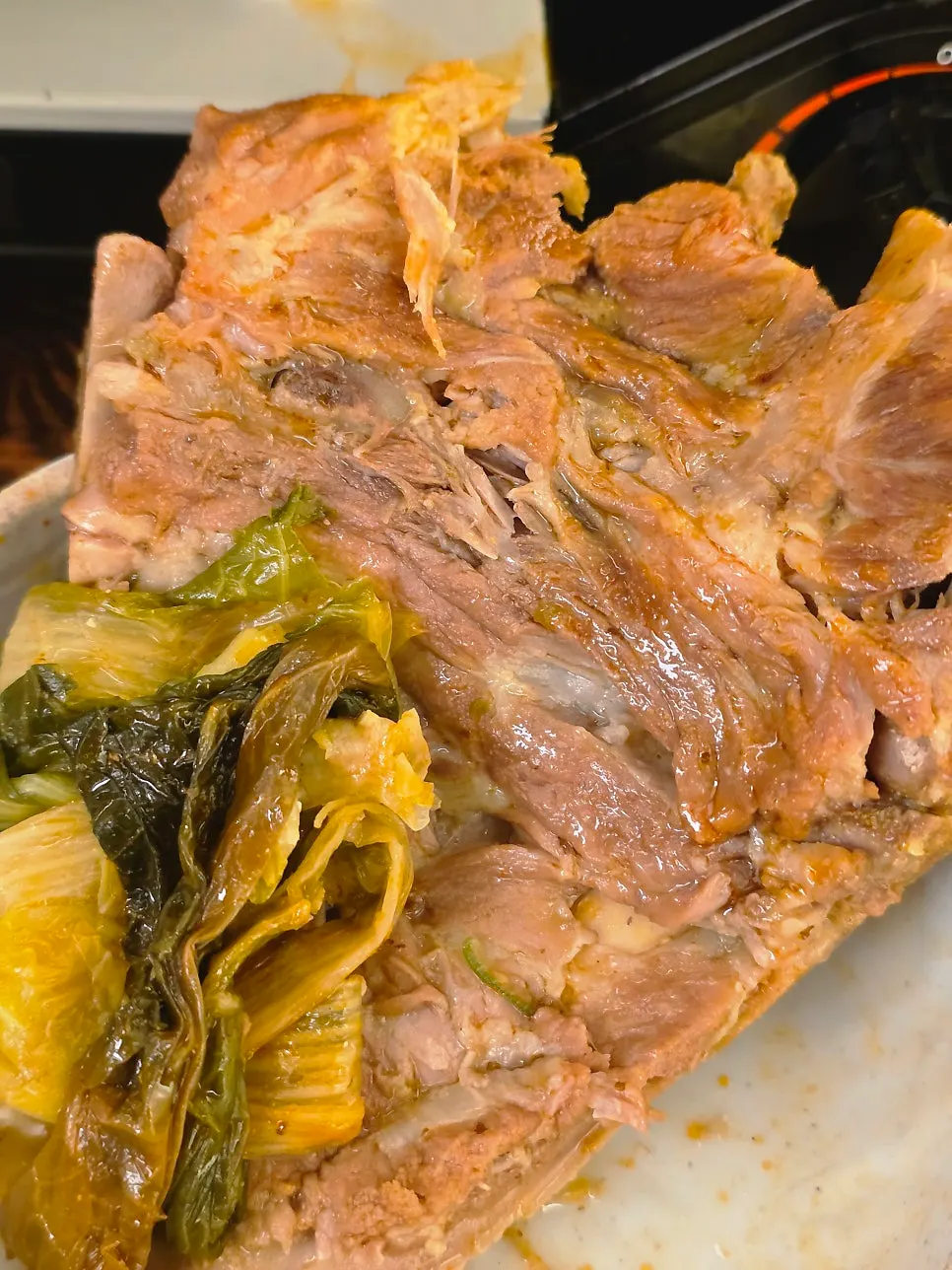 Gamjatang bone with a thick layer of meat attached