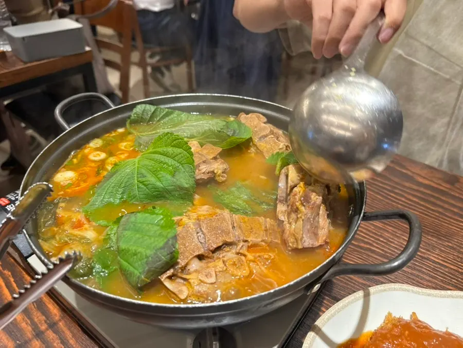 Meat picked off the bone from the gamjatang