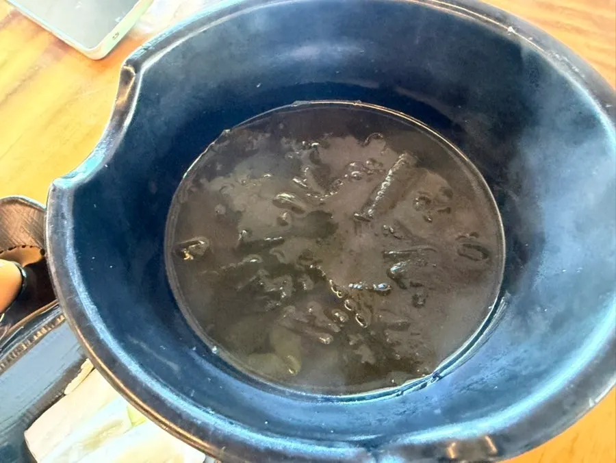 Seaweed soup and japchae among the side dishes