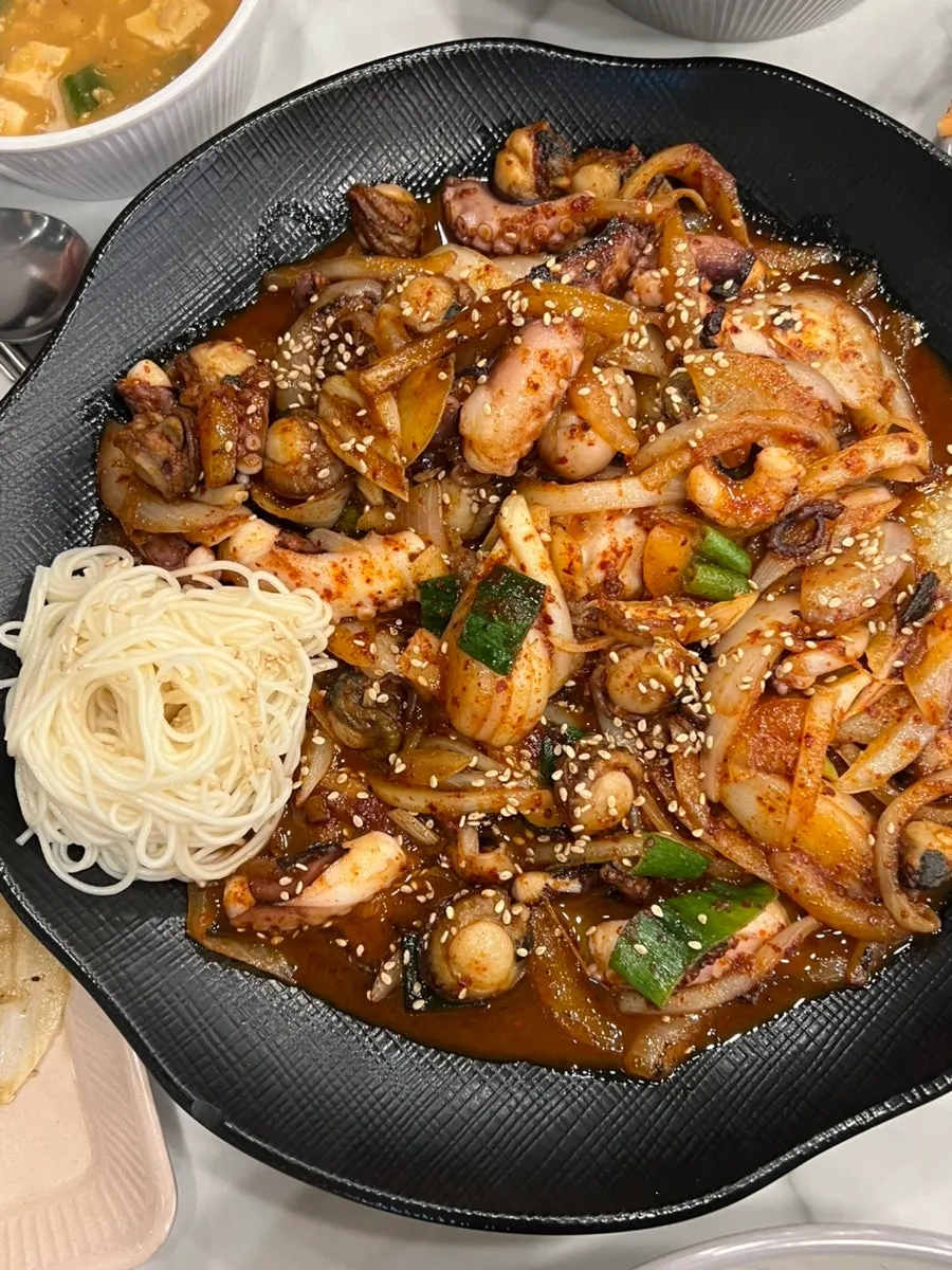 A springy piece of octopus