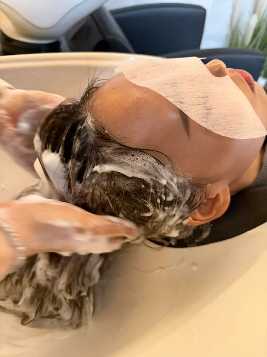 Damaged long hair before the clinic treatment