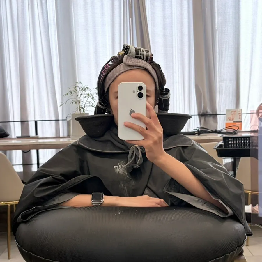 롯드로 말려 있는 머리
