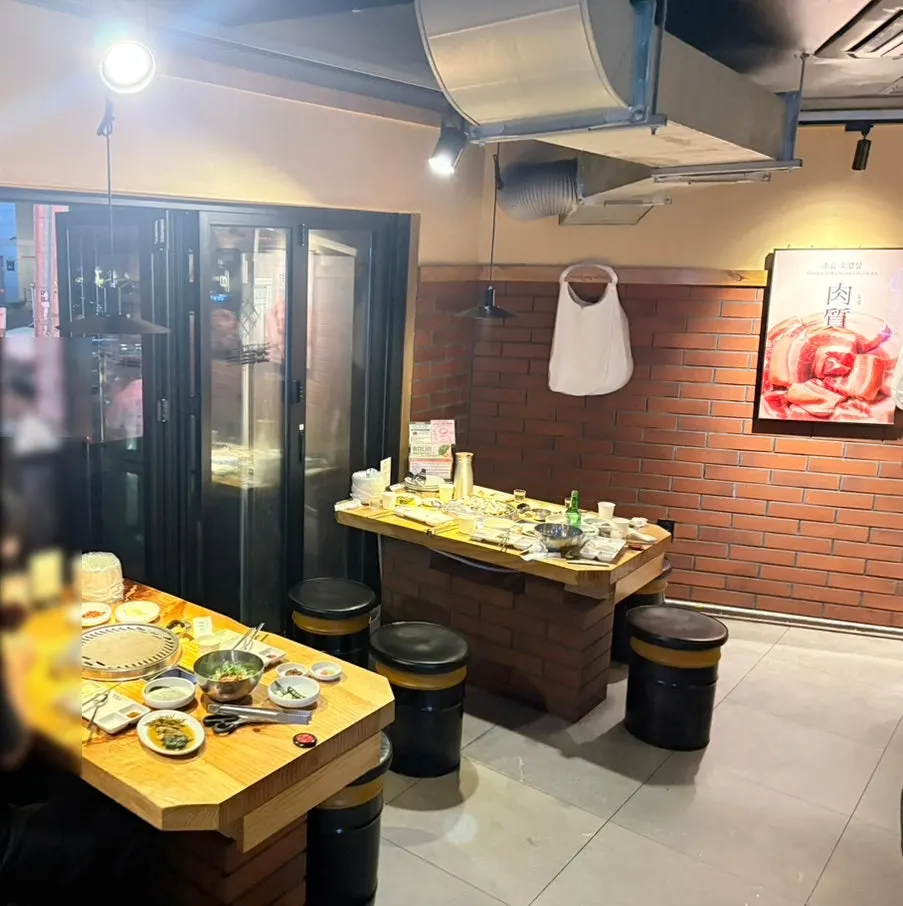 Interior of Chopilsal Pork Grill Hongdae Branch with its brick concept