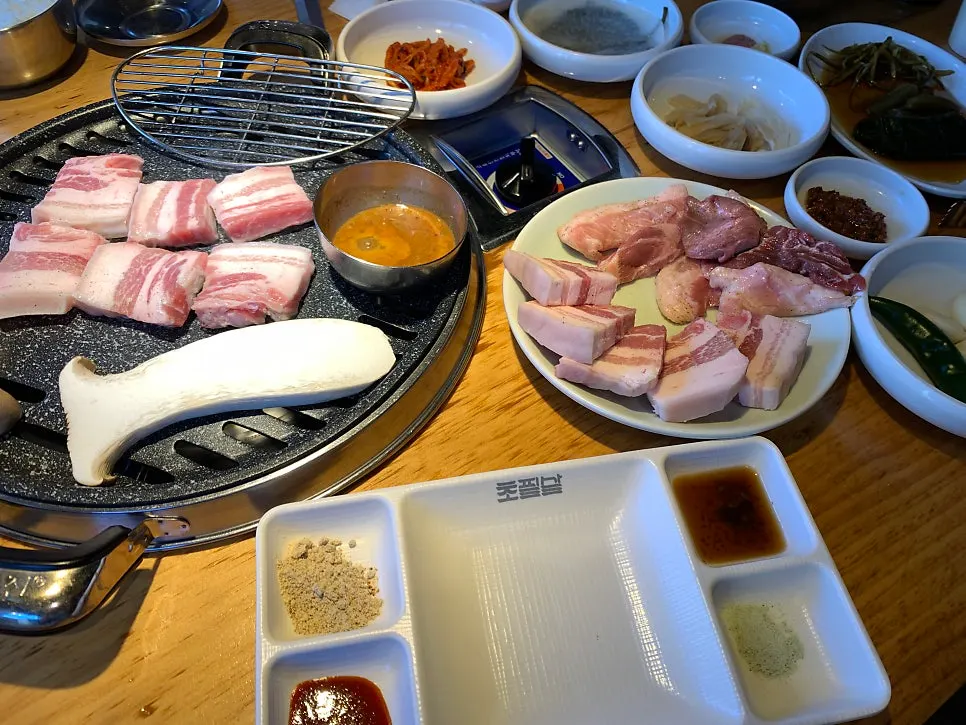Steamed egg dish and side dishes on the table