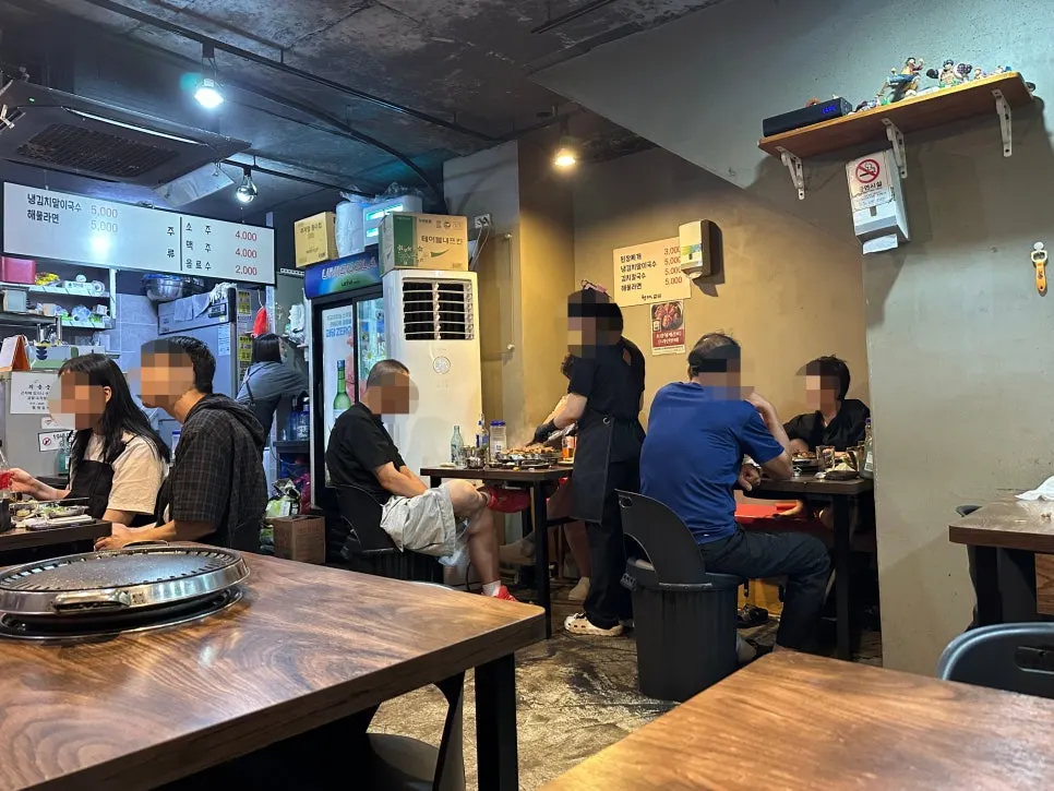 Interior table at Choryang Hyeongje Galbi during dinner hours