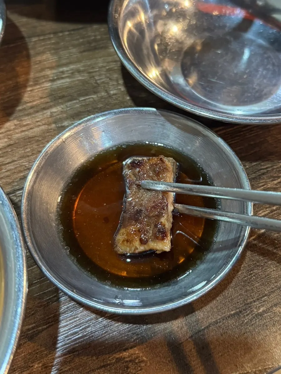 Seasoned pork rib dipped in its special sauce