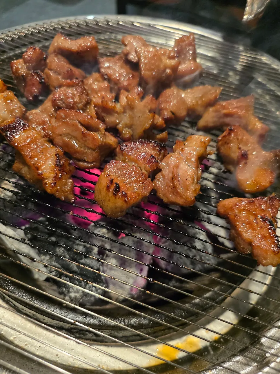 Marinated ribs grilled with slightly charred edges