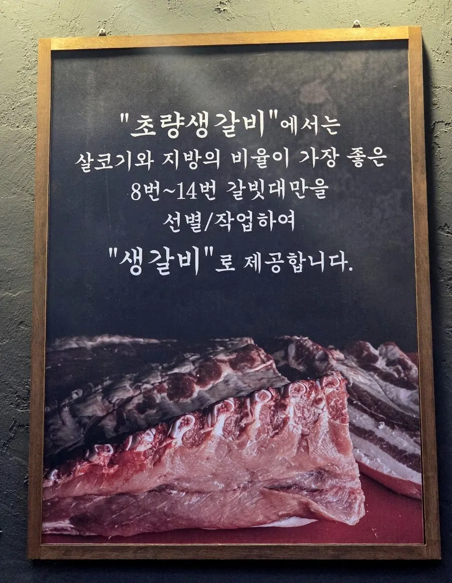 Sign explaining the rib cut used