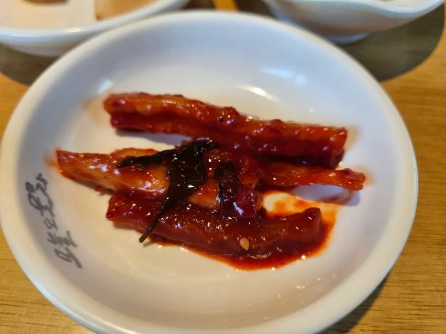 Korean side dishes on the table