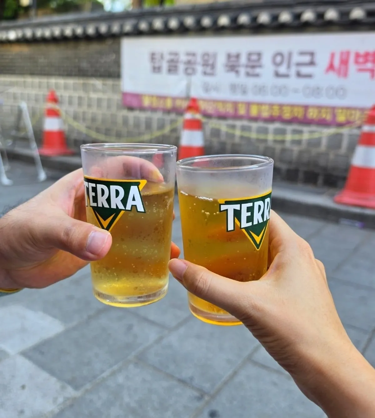 탑골공원 앞 초원식당 야장 삼겹살 상차림