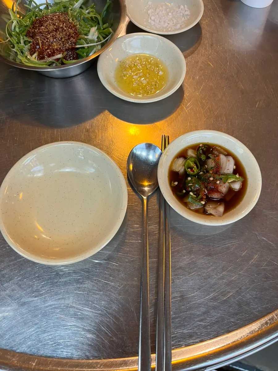 Simple side dishes served at the table
