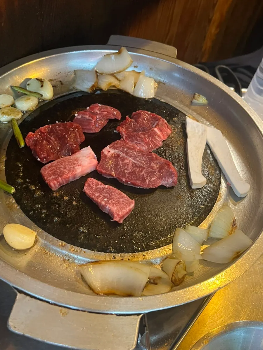 Evening barbecue scene from the outdoor seating