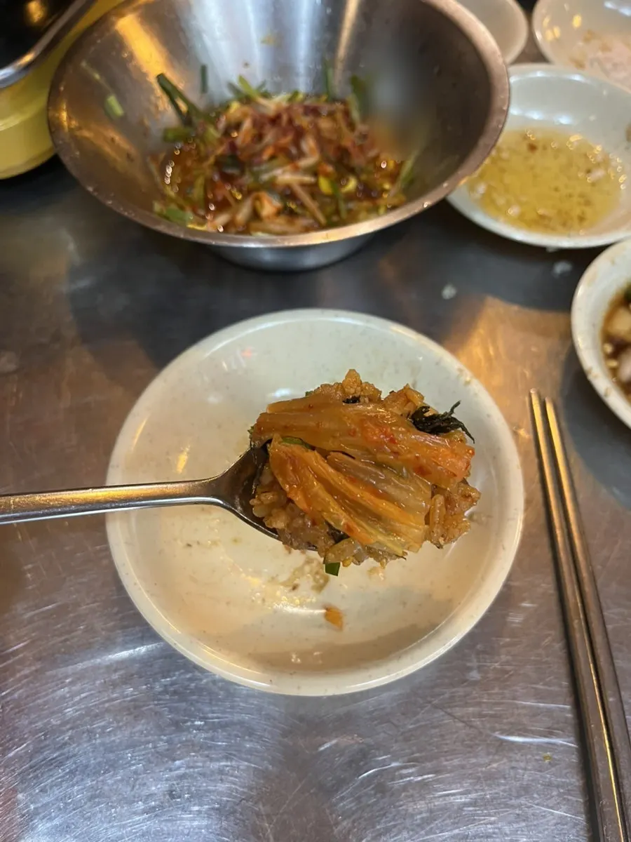 Kimchi fried rice ordered to finish the meal