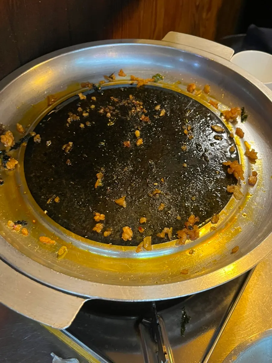 Completely emptied bowl of fried rice