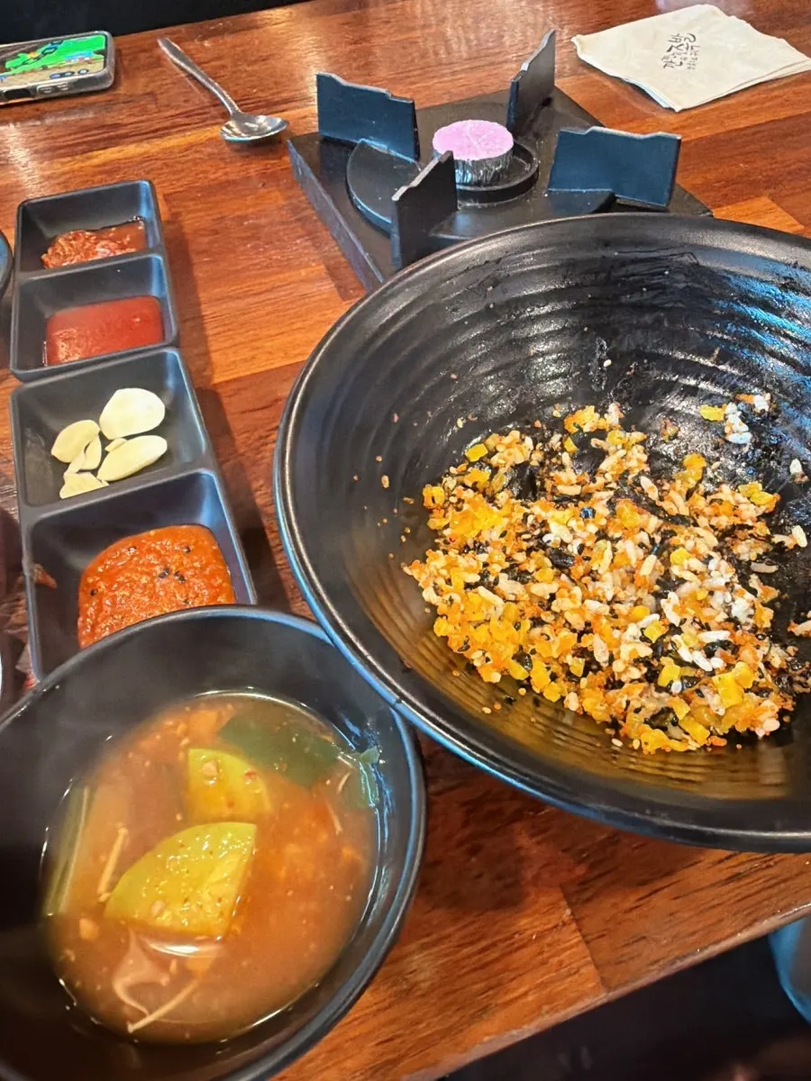 Bubbling hot doenjang jjigae