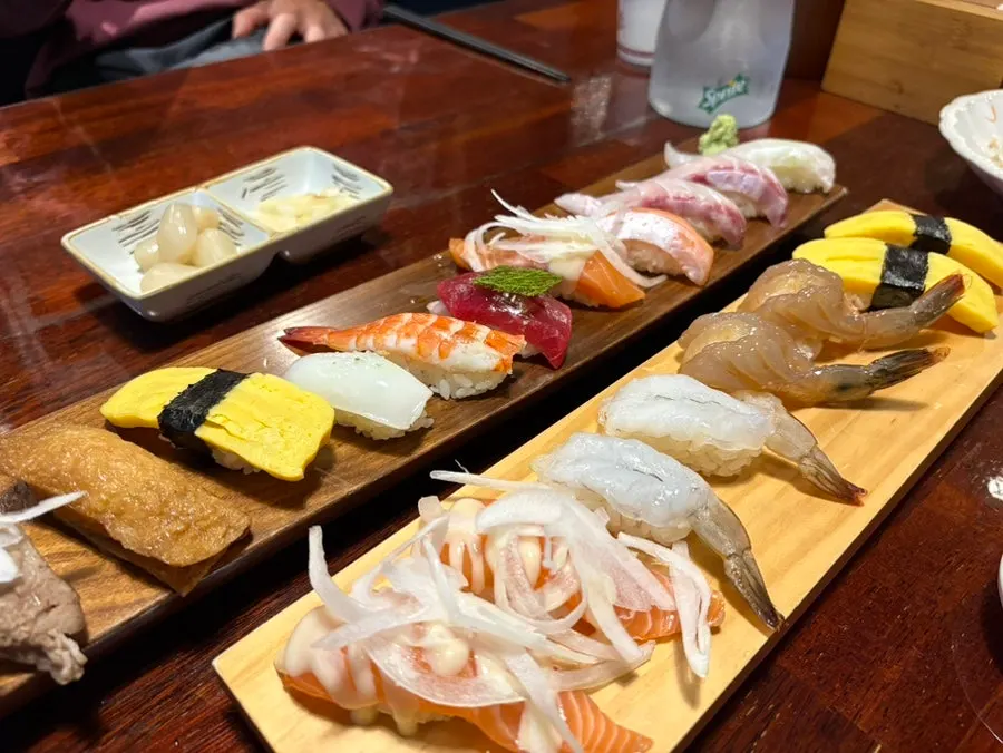 Sushi spread at Raon Sushi