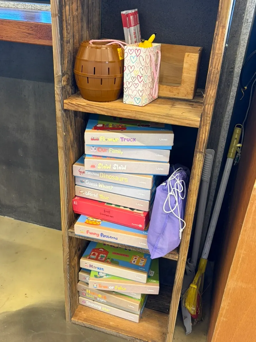 Kids' board games prepared at the management building