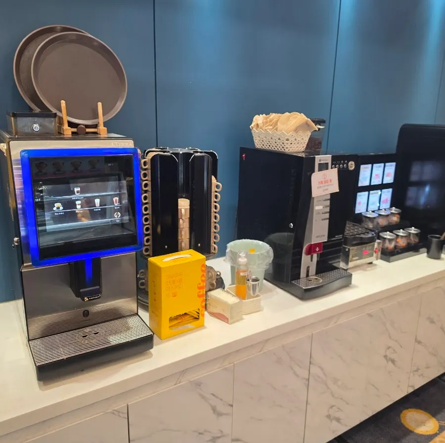 Dessert display with waffles and pudding