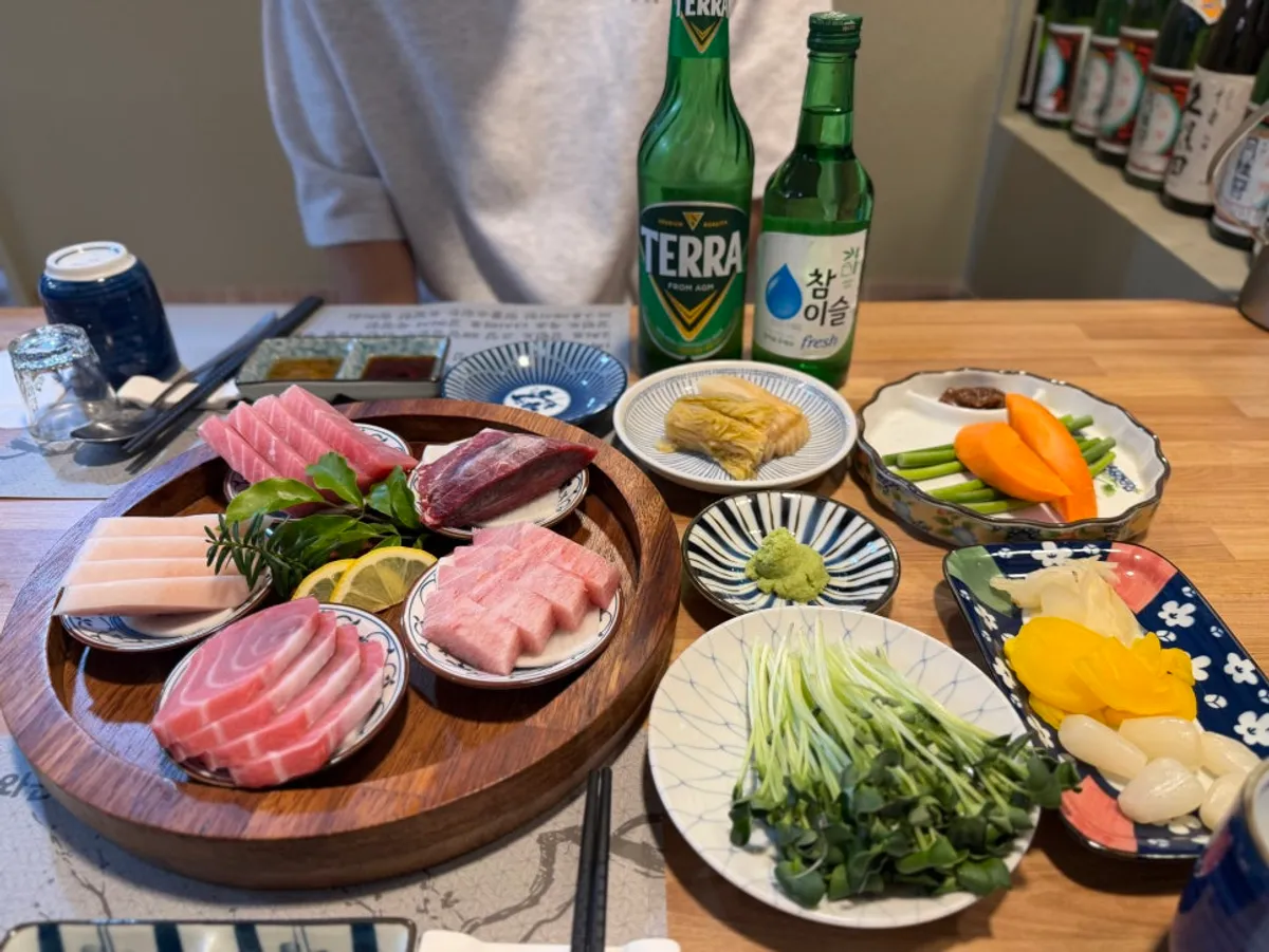 마구로참치 진 코스 참치회 접시