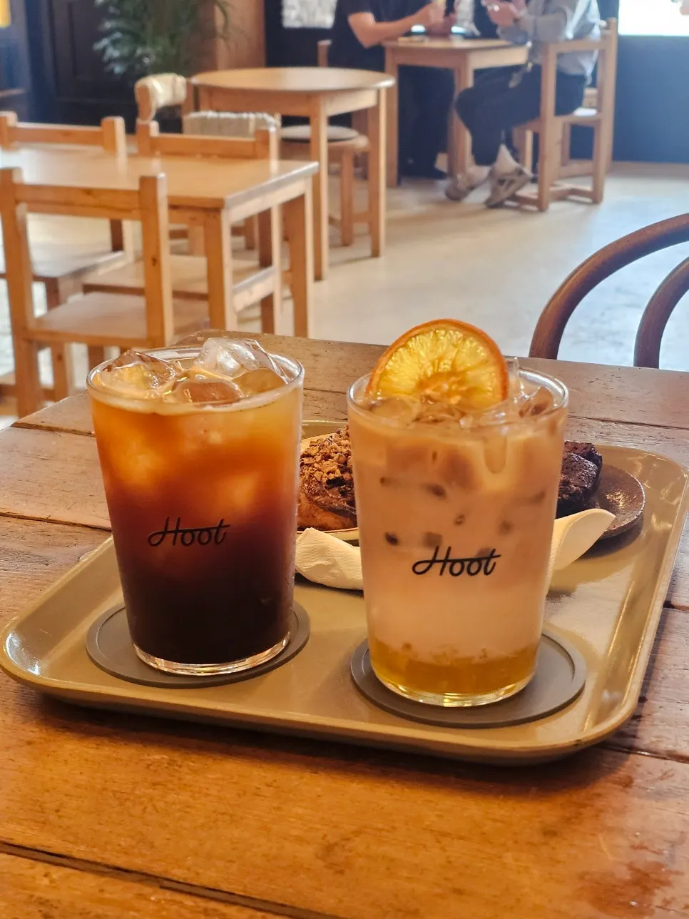 A cup of Hoot's clean-tasting decaf coffee