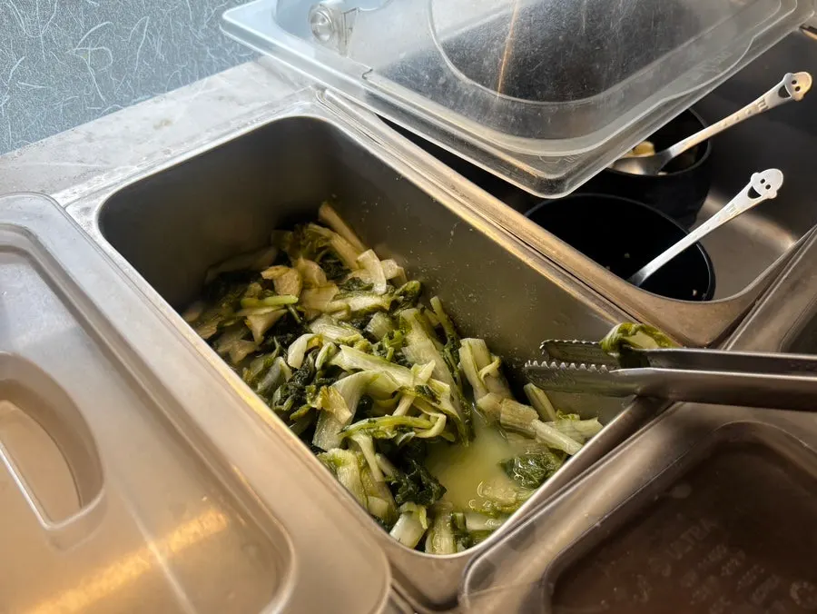 Cold cucumber soup served alongside the jjukkumi