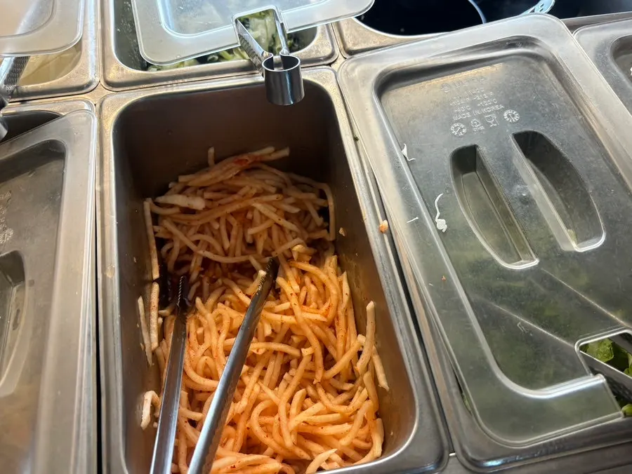 Bean sprouts and radish salad side dishes