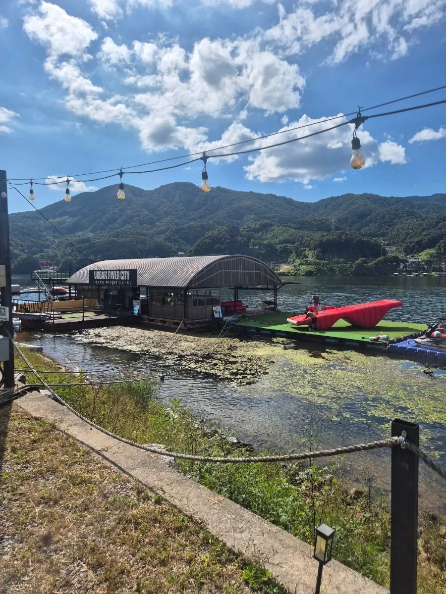 Riverside view from the campground on a clear day