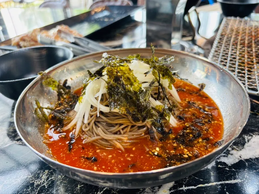 Makguksu included in the Hwagye Dakgalbi two-person set