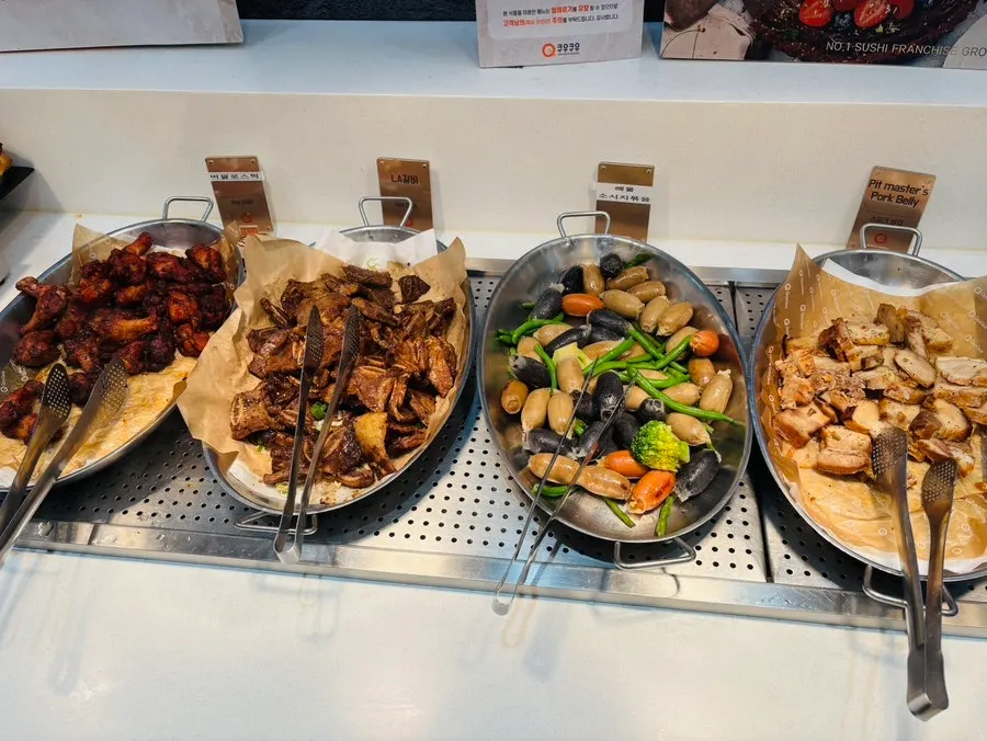 The hot dishes and rice corner