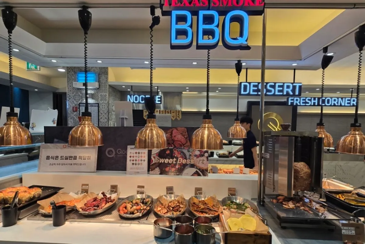 BBQ corner with smoked ribs and lamb chops