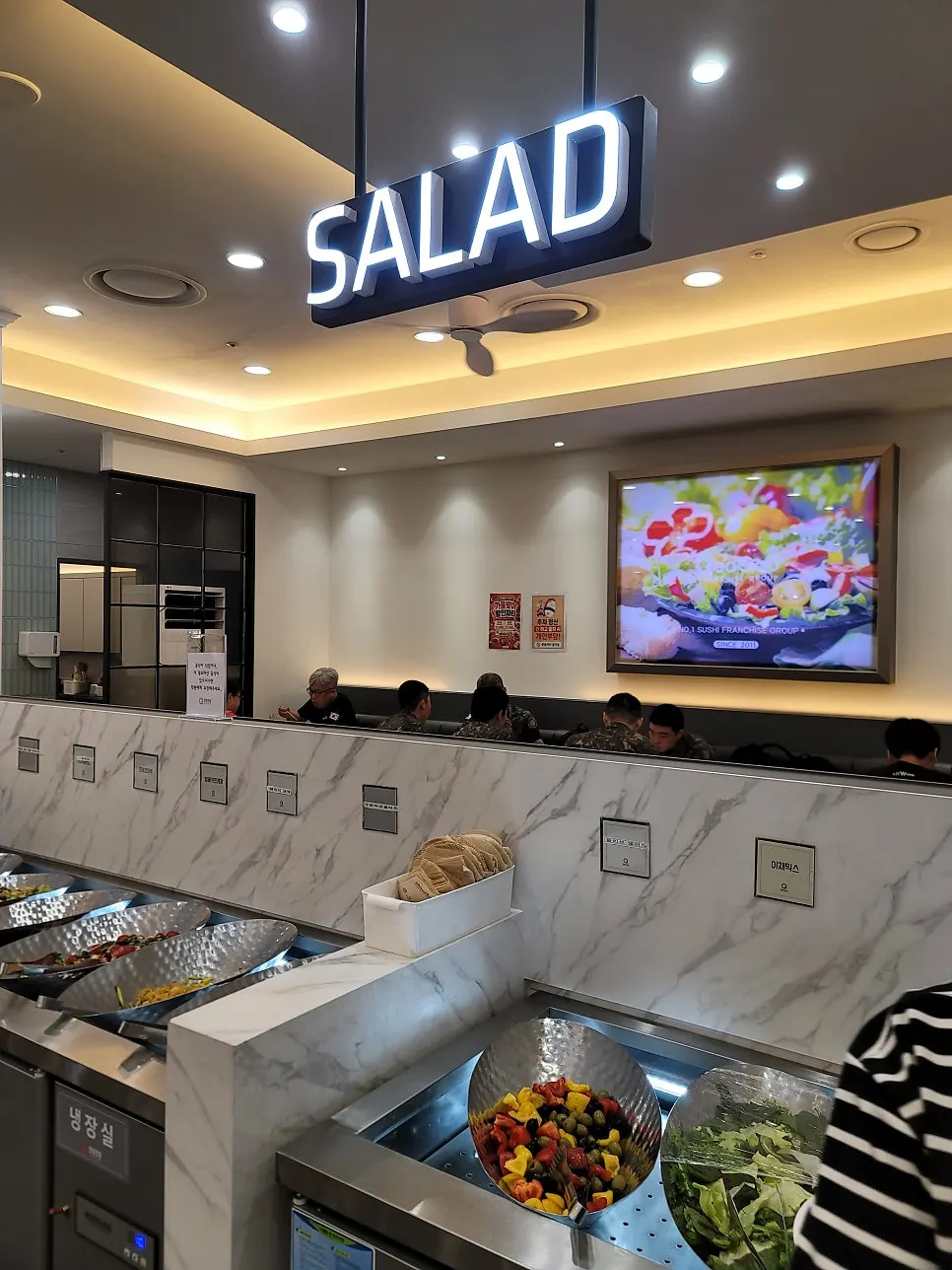 Buffet station with varied dining dishes