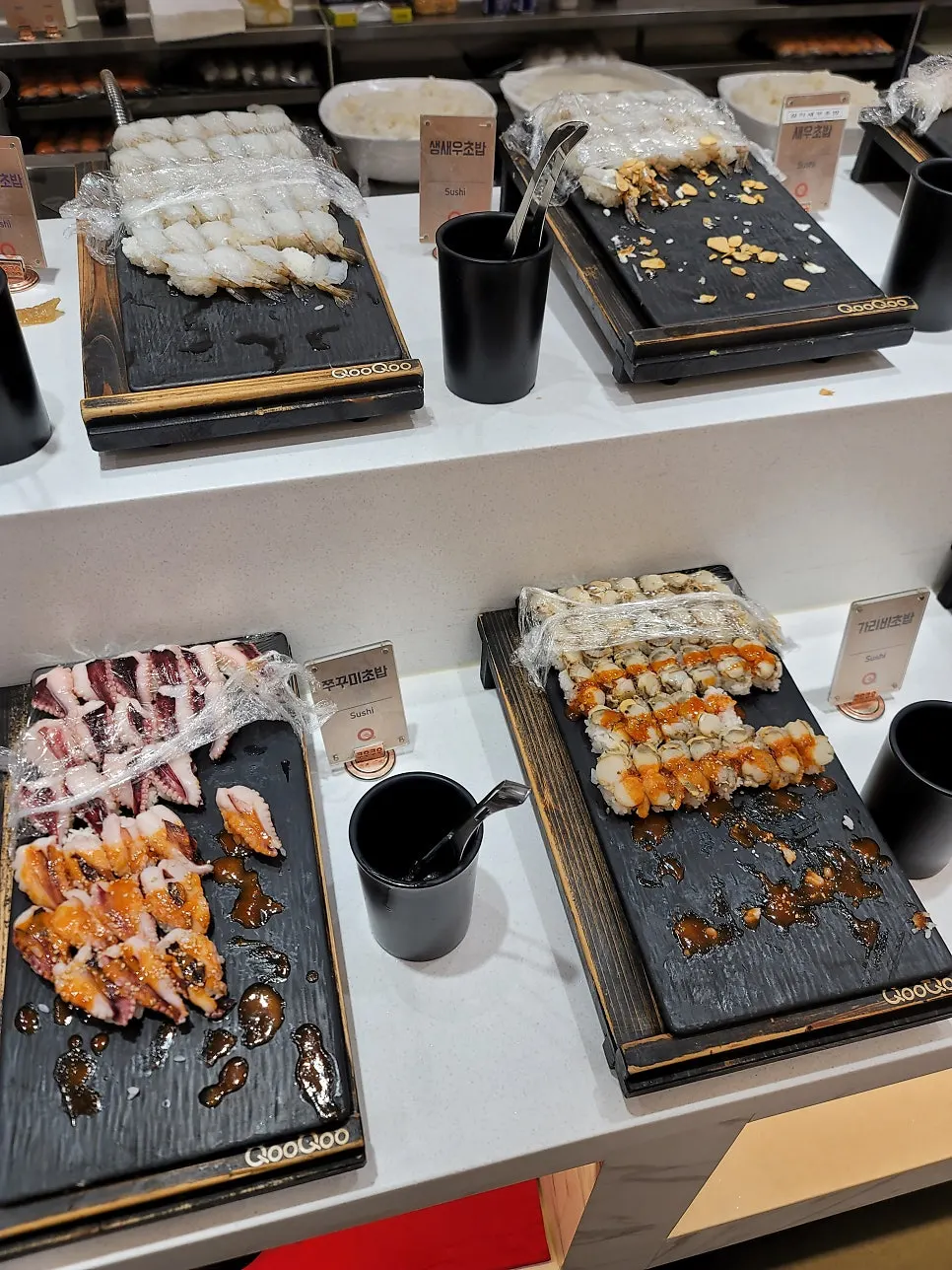 Live sushi buffet dishes