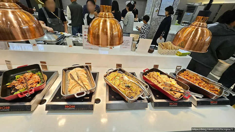 Freshly made sushi displayed at the sushi corner