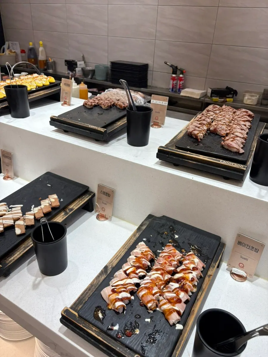 A plate with various sushi rolls
