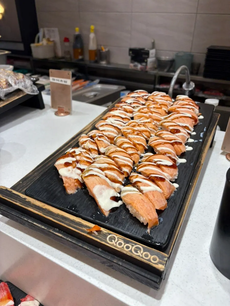 Food from the sushi corner at QooQoo Chuncheon Branch