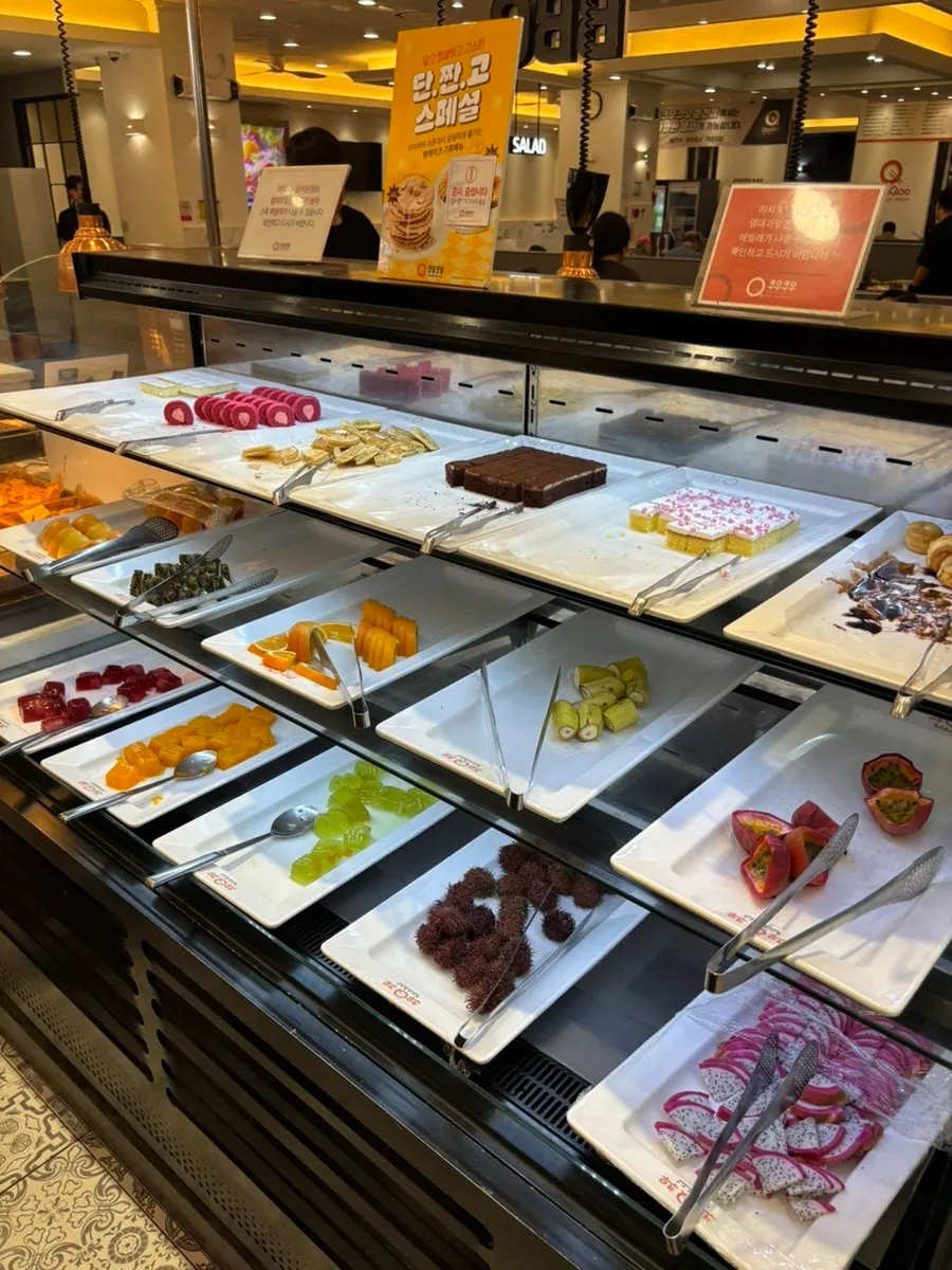 Display of cakes and bakery desserts