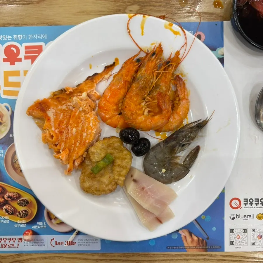 Brother-in-law's first plate with fried crab